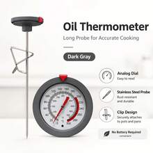Termometer Penggorengan Praktis untuk Hadiah Dapur, Pilihan Skala Tunggal/Ganda, Desain Logam Minimalis dengan Tekstur Premium, Probe Baja Tahan Karat, Cocok untuk Memanggang di Rumah, Berjualan di Jalanan, Penggunaan Komersial, Hadiah Dapur Serbaguna untuk Pecinta Memasak, Tanpa Baterai - A - View 11