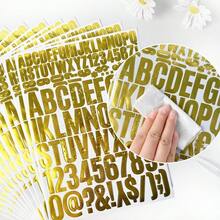3件組青銅金字母與數字貼紙，防水自黏式貼花，適用畢業帽DIY裝飾 - 3張 - 查看 2
