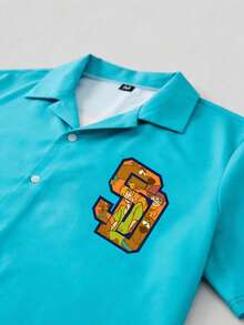 Strevion SCOOBY-DOO Men's Cartoon Print Short Sleeve Shirt And Drawstring Pocket Casual Shorts Set - Multicolor - View 3