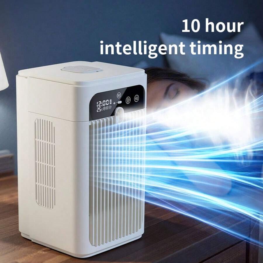 TOUCHBeauty Kipas Pendingin Udara Pelembap Portabel, 2 Kecepatan & 2 Mode, Kipas Pendingin Kabut Pelembap, Kipas Pendingin Udara Mini, Tangki Air 370ml, Lampu Malam, Cocok Untuk Rumah, Kantor, Kamar Tidur, Baterai 3000mAh - Satu ukuran cocok untuk semua. - View 1