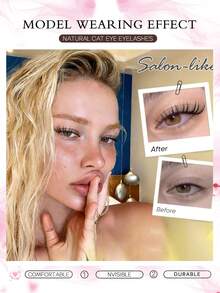 Natural Wispy Long Tail Manga Cat Eye Half False Eyelashes 7 Pairs Multipack, Soft 3D Faux Mink Strip Lashes Suitable For Halloween Cosplay Daily Look - 查看 5