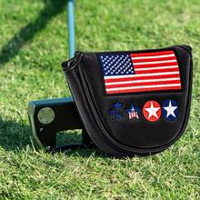 1PC Golf Headcovers - Black USA Mallet Putter Headcover, American Flag Embroidery, Soft Inner Lining, Universal Fit For Most Putters - Multicolor - View 3