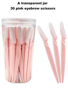 4/6/12/24/30pcs Set With Storage Box, Facial Trimming Blades And Shaving Razor, Suitable For Facial And Body Hair Removal, Essential Hairdressing Products And Accessories For Salon, Beauty And Travel - Baby Pink - View 13