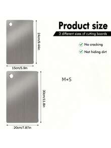 1pc/2pcs/3pcs Stainless Steel Cutting Board, Double-Sided Metal Chopping Board, Easy To Clean, Non-Stick, Space-Saving, Rust-Proof, Suitable For Fruits, Vegetables, Bread, Etc. - View 14