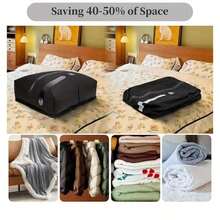 1pc Portable Reusable Vacuum Clothing Storage Bag, Built-In One-Way Air Valve No Pump Compression, Space-Saving Sealed Bag, Suitable For Carry-On Luggage, Backpack And Business Travel - A - View 8