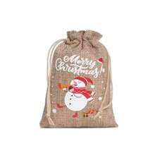 20pcs Christmas Multi-Color Drawstring Closure Portable Fashionable Elderly Snowman Pattern Durable Jute Christmas Bags, Christmas Drawstring Gift Bags, Holiday Party Small Gift Packaging, Ideal Choice For Christmas Use - Multicolor - View 11