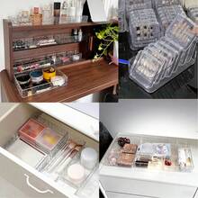 10/7/1pc Drawer Organizer Divider Box, Transparent Water Ripple Cosmetic Storage Box, Transparent PET Plastic Material, Multi-Functional Miscellaneous Sorting Box, Multiple Sizes Available, Suitable For Various Home Drawers, Room Decor, Bathroom Decor - Polka Dots - Transparent - Water Ripple - View 12