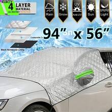 1 st solskydd för bilruta – värmebeständigt, frost- och snöskyddande halvöverdrag, solskydd med sidospegelöverdrag, självhäftande, passar de flesta bilar, för alla årstider - slumpmässig - Visa 2
