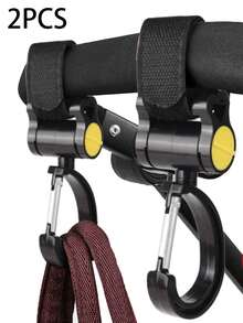 2 Universal Bicycle Handlebar Hooks, 360° Rotating Pusher Hooks, Adjustable Nylon Fasteners, Bicycle, Electric Bike, Skateboard, Motorcycle, Baby Stroller, Outdoor Bicycle Accessories, Storage Clips - Multicolor - View 1