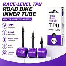 MOTSUV Set Purple TPU Bicycle Inner Tube 30g Ultra-Light Road Bike Tire Inner Tube + Valve Cap - Purple - View 5