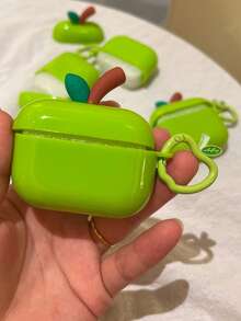 Apple 圖案半透明可愛 3D 蘋果設計 Pro 3/Pro 2/3代 藍牙耳機保護殼 2代 Apple 4 - 綠色 - 查看 12