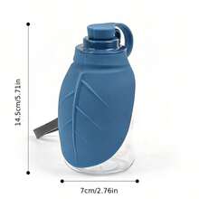300ml Portable Pet Travel Water Bottle, Leak Proof Dispenser With Foldable Leaf Bowl  Material For Dogs Cats Outdoor Use - Blue - View 1