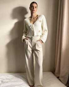 Women Knit Tops - White - View 8