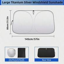 Car Sunshade, Large Size Car Front Windshield Sunshade, Foldable Front Window Sunshade With Storage Bag, UV Protection Heat Insulation Cooling Cover, Sedan, SUV, MPV, Van, Truck Interior Dashboard Protector, Summer Car Accessories, Car Travel Essentials - Multiple Styles - View 18