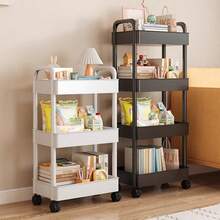 1pc Multifunctional Storage Cart, Movable Gap Snack And Book Storage Rack, Suitable For Living Room, Kitchen, Bedroom, Bathroom And Other Home Use - White - View 7