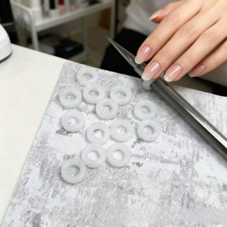 5PCS Silicone Nail Art Pen Anti-Slip Rings, Reusable Grip Rings, Nail Art Tool Accessories, Suitable For Nail Art Painting Brushes, Non-Slip Round Rings - Multicolor - View 1