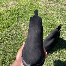 Bota Vaquejada Premium Couro Legitimo Botinas Unissex Rodeio Country Cowboy Solado Borracha Couro Nobuck - Preto - Visão 7
