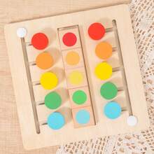 1 Set Wooden 4-Color Sliding Position Chess Children Color Matching Logic Training Early Education Board Concentration Puzzle Educational Toy 2-Player Board Game - Multicolor - View 8