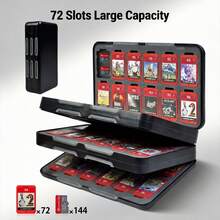 72格遊戲卡收納盒 適用於Switch 2/OLED/Lite NS，超薄防震防摔遊戲卡匣與Micro SD卡收納盒－遊戲旅行必備 - 查看 1