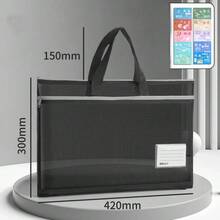 Bolsa de Arte Infantil A3 con Rejilla, Cuaderno de Dibujo 8K, Bolsa de Hombro con Cierre de Gran Capacidad, Bolsa de Almacenamiento de Papel de Dibujo A4, Bolsa de Papelería de Nailon con Re - Blanco - Ver 11
