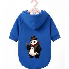 Eye-Catching Hoodie With Skull Chain Panda Print For Dogs, Fashionable Clothing For Pets - Grey - View 6