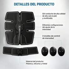 Estimulador Muscular EMS Inalámbrico Completo con 3 Unidades de Control Independientes, Parches de Hidrogel Conductivo Reutilizable para Abdomen, Brazos, Piernas y Glúteos, Dispositivo Tonificador Muscular Portátil Recargable USB con 6 Modos de Entrenamiento y 9 Niveles de Intensidad Ajustables, - Negro - Ver 6