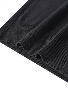 Camvyn Men's Spring/Autumn Casual Fashion Versatile Fine Knit Long Sleeve Jacket - Black - View 5