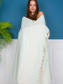 2 Pieces %100 Cotton Mykonos Peshtemal, 2 Peshtemals In Same Colour, 2 Peshtemal Suitable For Beach And Home Use - Mint Green - View 8
