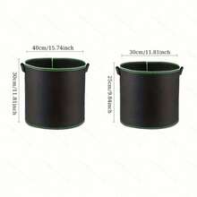 1pc Round Black With Green Edge Breathable Planter Grow Bag With Handle: Large Garden Planting Bag - Durable Non-Woven Fabric Material, With Handle For Easy Movement, From Seedling To Planting, Suitable For Indoor And Outdoor Vegetable, Fruit And Flower Growth, 2 Sizes Available, Soft And Fluffy - Black - View 7