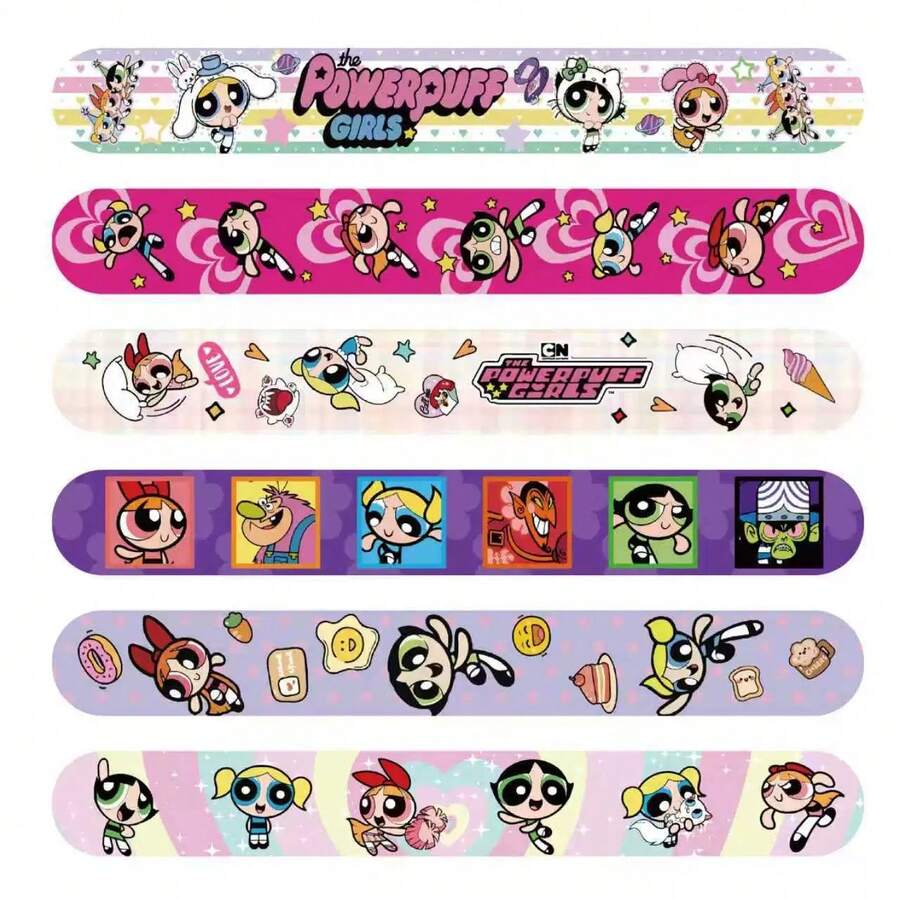 Warner Bros 6 pièces Bracelets à clip authentiques "Les Super Nanas", bracelets de fête à thème de dessin animé, en plastique durable, remplisseurs de sacs de cadeaux de fête colorés et décoratifs et cadeaux de fête, convient aux collectionneurs (styles aléatoires) - Multicolore - Voir 1