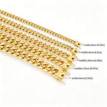 1pc Punk Style Stainless Steel Gold-Plated Silver Chain Necklace For Men, Suitable For Party, Holiday Gifts, And Stage Performance - NB1751 Necklace - View 7