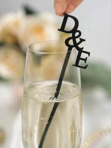 Palitos agitadores personalizados para boda, decoración de fiesta de boda, uso diario en el hogar, palitos agitadores de boda dorados, recuerdos de boda - Multicolor - Ver 2