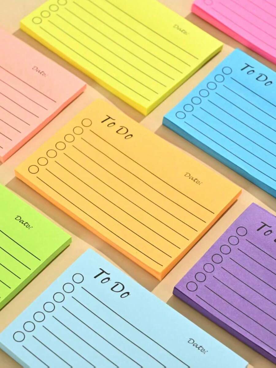 252pcs/Set Random Color To-Do List Memo Pads, 6pcs/2pcs Notebooks, Vibrant Random Combination, Easy To Use, Efficient For Note-Taking And Organizing Information - Ideal For Students, Office And Home - Multiple Styles - View 1