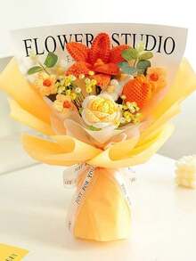 Bó hoa hồng và hoa tulip dệt vĩnh cửu, hoa chữa lành trường tồn, quà tặng sinh nhật và tốt nghiệp - Nhiều màu - Xem 3