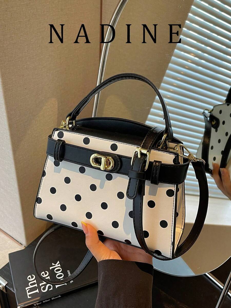 Bolso de mano casual versátil con bloques de color mini de moda para mujer