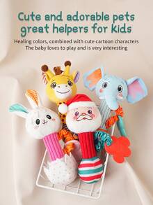 1pc Handheld Plush Doll With Fun Bell, Perfect Gift For Christmas, Halloween, Thanksgiving, New Year And Valentine's Day - Multicolor - View 1
