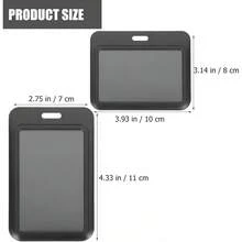 10pcs ABS Plastic Slide Cover ID Card Holder Set, Includes 5 Vertical And 5 Horizontal Card Sleeves, Durable Office ID Protection Covers, Suitable For Men And Women, Ideal For Work And School Use. - A - View 2