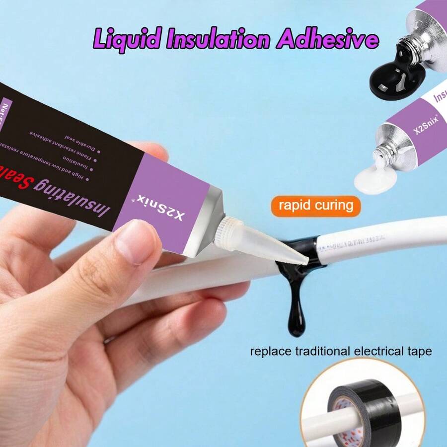 Liquid Insulating Tape Wire Glue, Black/White,Waterproof Electrical Tape, Wiring Repair Cable Sealant & Insulation Protector, High-Temperature Resistant Insulating Tape Wire Cable Repair Glue Suitable For Cars And Home Use