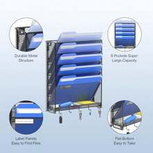 OUTWOLF Organizador de Archivos Colgante de Pared con Ganchos, Organizador de Archivos de 6 Niveles, Montaje Vertical en Pared, Organizador de Documentos y Correo para Oficina - 6 niveles - Ver 7