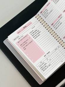 1 pieza Agenda semanal sin fecha con encuadernación en espiral, cuaderno con rastreador de hábitos, organizador de metas, regalo perfecto para mujeres y el Día del Maestro - aleatorio - Ver 2