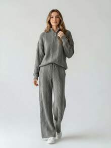 Women Sweater Co-Ords - Gris - Ver 4