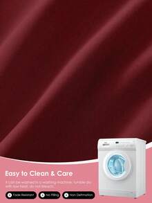 2/3pcs Simple Solid Color Duvet Cover Set, 1 Duvet Cover With 1/2 Pillowcase(S), Soft & Breathable Bedding Set For Bedroom/Guest Room, Suitable For Home, Dorm, Oeko-Tex Certified - Dark Red - View 8