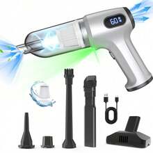 Cordless Handheld Car Vacuum Cleaner, USB Rechargeable Mini Portable Vacuum With LED Battery Display, Built-In LED Light, 2 Speed Modes, Washable HEPA Filter, Multi Nozzles For Car, Home & Office, Car Accessories Gift For Man Woman(2600mAh) - Wireless - View 2