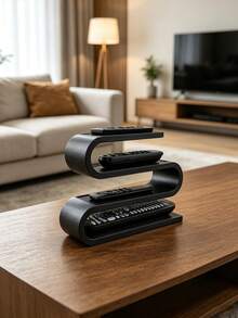 1pc Curved S-Shaped Multi-Layer Remote Control Storage Rack, Home Living Room Bedside Desktop Remote Key Phone Organizer Storage Shelf, Remote Control Storage Box, Decorative Ornament, Suitable For Living Room, Bedroom, Desk To Store Remote Controls And Daily Necessities. Dorm Storage, Home Decor, Ideal Housewarming Gift Choice - Multicolor - View 3