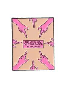 Motivational Index Finger Point Enamel Brooch Inspirational Practice Slogan Metal Pin For Backpack Jacket - Multicolor - View 10