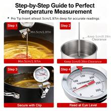 Termometer Penggorengan Praktis untuk Hadiah Dapur, Pilihan Skala Tunggal/Ganda, Desain Logam Minimalis dengan Tekstur Premium, Probe Baja Tahan Karat, Cocok untuk Memanggang di Rumah, Berjualan di Jalanan, Penggunaan Komersial, Hadiah Dapur Serbaguna untuk Pecinta Memasak, Tanpa Baterai - A - View 6