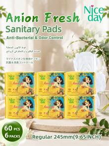 Niceday 245mm 10片/包 日用陰離子衛生棉，含陰離子晶片，除味、高吸收、快速吸收、乾爽不癢、透氣護墊，低致敏，平衡私密微分子環境 - 245mm(60pcs/6packs) - 查看 12