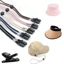 4 buah/Set, Klip Topi Tali Elastis Praktis yang Dapat Diatur, Warna Hitam, Cocok untuk Berbagai Skenario Aktivitas Luar Ruangan, Tali Anti Angin untuk Topi, Golf, Memancing, Berperahu, Topi dan Sarung Tangan, Tali Gantung Anti-Hilang, Panjang yang Dapat Diatur, Pas Nyaman, Anti-Jatuh, Perlengkapan Luar Ruangan - View 1