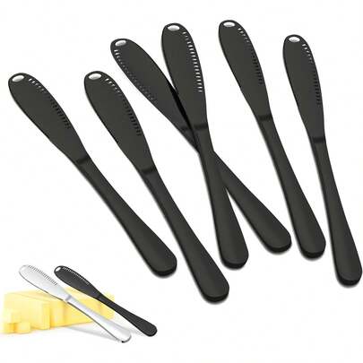 1pc Cheese Knife With Holes And Serrated Edge, Multi-Functional Butter Knife, Painted Bread, Cheese, Jam Knife