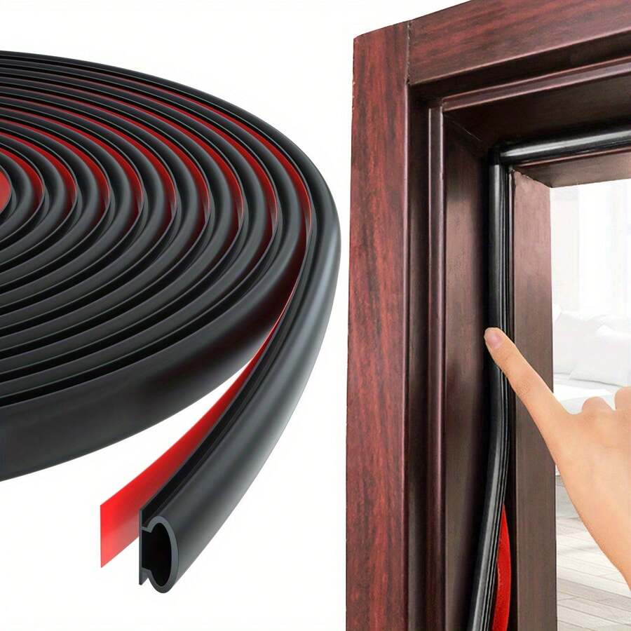 Self-Adhesive Weather Stripping, Suitable For Windows And Doors, With Backing Tape, Slot Sealant, Aluminum Alloy Window Weatherproof Rubber Strip, Door Gap Windproof Self-Adhesive Sealing Strip